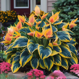 Хоста Флейм Данс купить по цене от 650р. в интернет-магазине «Посадика» с доставкой почтой в в Покачие и по всей России – [изображение №1].